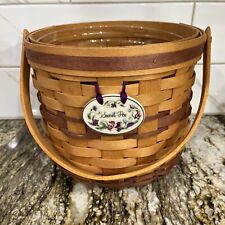 Vntg Longaberger 1996 May Series “Sweet Pea” Basket W/Plastic Protector & Tie-On picture