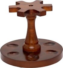 The Big Easy Tobacco Company Round Pipe Stand, 6 Pipe Capacity, Dark Walnut picture