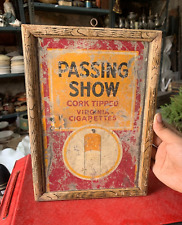1930's Vintage Passing Show Cigarettes Advertisement Litho Tin Sign Framed picture