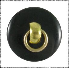 Movable Vintage Casein Doorknocker Button, Yellow Metal Ring picture