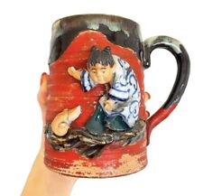 RARE Vintage Japanese Sumida Gawa Mug with a Handle 19th Century picture