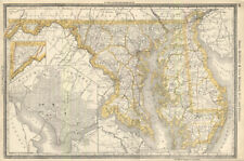 Maryland Washington DC & Delaware Rand McNally color map showing railroads 1888 picture