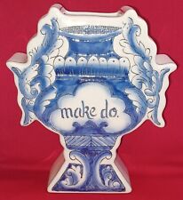 Molly Hatch Anthropologie Make Do Retired Ceramic Urn Vase Cobalt Blue On White picture
