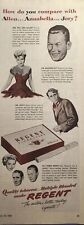Vintage Print Ad 1944 Regent Cigarettes Fred Allen Annabella Victor Jory Box picture