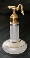 Antique DeVilbiss White Frosted Glass Perfume 4 1/4  Black Gold w windowpane picture