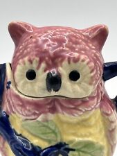 Vintage Owl Creamer  & Sugar Set Multicolor 1970s Made in Japan Set picture