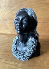 Vintage Frank Schirman exotic black coral Leialoha 1967 sculpture bust woman picture