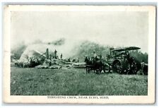 1911 Threshing Crew Horse Carriage Farming Exterior Echo Minnesota MN Postcard picture