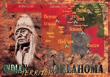 Oklahoma Indian Territory Map Vintage Postcard Unposted picture