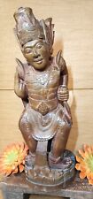 antique Indonesian wood carved statue Warrior 17.5