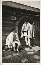 OLD ROMANIA KINGDOM PEASANTS FROM THE CARPATHIANS REAL PHOTO POSTCARD picture