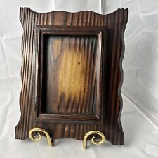 Beautiful Vintage Rustic Wood Picture Frame 5” x 7” Photos Solid Wood MCM Dark picture