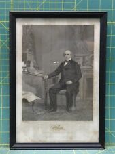 Antique 1863 Framed Salmon P. Chase Alonzo Chappel Photograph Engraving 10¾x7½