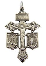 Sterling Silver Pardon Crucifix with Jesus Scapular and Miraculuos Medals 1 3/8