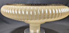 Vintage Glass Nu Gold Type Spiral Ribbed Torchiere Lamp Shade Brass Gallery 16