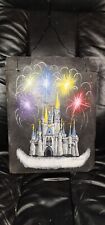 Hand painted Disney Cinderella's Castle With Fireworks On Slate Tile picture