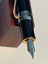 Stipula DaVinci Capless Fountain Pen, Black w/ Rose Gold Trim, 14k Fine Flex Nib picture