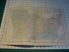 Vintage Original 1866 Mitchell Map: MID WEST map # 14 aprox 19 X 12