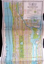 Rare Map of Manhattan New York City Vintage American Map Co Societe Generale picture