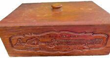 Vintage Rustic Pine Wood Bread Box 