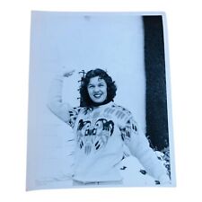 Vintage Photograph Young Lady Woman High School Tribal Sweater 40’s Fun 8x10 B&W picture