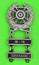 Army Expert Marksmanship Badge with  M-16 and GRENADE Qualification Bars  picture