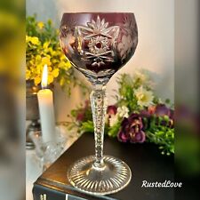 Nachtmann Traube Amethyst Wine Glass Traube Cut to Clear Crystal Germany Wine -1 picture