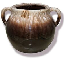 Vintage McCoy Hull ?USA Pottery Brown Drip Soup Tureen Pot with Handles 6x8