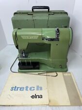 VTG ELNA Systematic Sewing Machine Green W/Hard Case Manual/Accessories No Cord picture