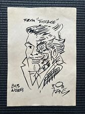 BOB KANE Handmade) Drawing - Painting Inks on old paper signed & stamped picture