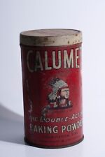 1930s Prim Rustic 1 Pound Calumet Baking Powder Tin Lithograph Litho Canister picture