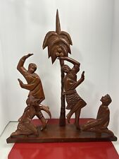 Vintage Philippine Dancers Hand Carved Art Retro Wall decor MCM picture