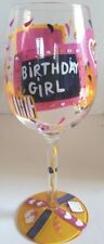 Birthday Girl Highly Decorated Wine Goblet Glass by Lolita Birthday gift picture