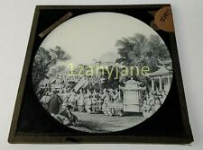 COLORED Glass Magic Lantern Slide OMO CHINA CHINESE THE PARADE OF THE GREAT ONE picture