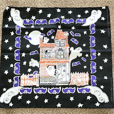 Vintage Haunted House Glow In The Dark Bandana Made in USA picture