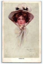 1908 Pretty Woman Big Hat Phillip Boileau Kinbrae Minnesota MN Antique Postcard picture