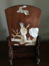 Antique Chinese Rosewood / Huanghuali Table Screen With Mother of Pearl inlays picture
