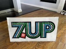 Vintage 1970s 7up Soda Pop Plastic Acrylic Store Display Advertising Sign 27” picture