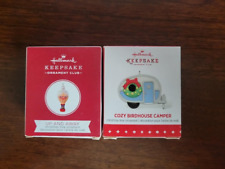 MIB Set of 2 Hallmark  2015 COZY BIDHOUSE CAMPER & 2019 UP AND AWAY -  picture