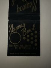 Vintage 1960s Skyway Bowl Matchbook Cover Midcentury Florida Bowling Alley picture