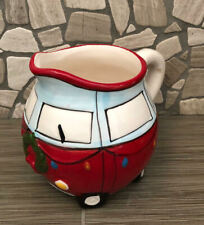 Christmas VW Bus Small Ceramic Milk Pitcher Planter / New picture