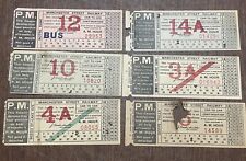 ANTIQUE MANCHESTER NEW HAMSHIRE STREET RAILWAY TROLLY/STREETCAR TICKET SET picture