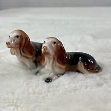 Vintage Small Porcelain Basset Hound Figurines  picture
