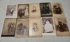 Lot Of 23 Antique Photos Cabinet Cards Late 1800s Victorian Era Women, Children picture