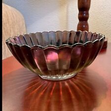 Vintage Rare SMOKE CARNIVAL GLASS PILLAR FLUTE X IMPERIAL Bowl Good Condt. picture