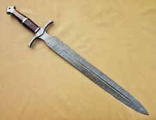 Custom Handmade Damascus Hunting Sword  Roman Sword with Leather Sheath picture