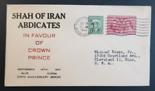 Shah of Iran Abdicates In Favour Crown Prince World War II WW2 Patriotic Cover picture