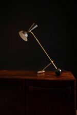 1920's Century Stilnovo Table Lamps Italian Enamel Glossy Black Hand Made picture