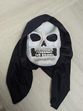 Vintage Easter Unlimited Fun World Grinning Skull Skeleton Shroud Halloween Mask picture