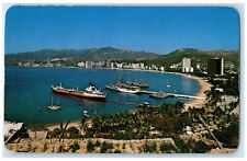 c1960's Panoramic View Eastern Section of Bay Acapulco Guerrero Mexico Postcard picture